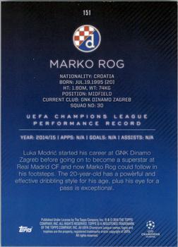 2015-16 Topps UEFA Champions League Showcase #151 Marko Rog Back