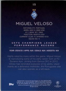 2015-16 Topps UEFA Champions League Showcase #173 Miguel Veloso Back