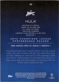 2015-16 Topps UEFA Champions League Showcase #186 Hulk Back