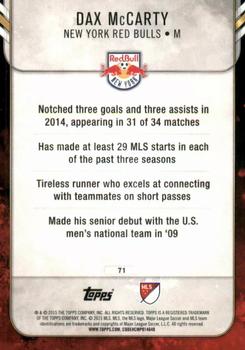 2015 Topps Apex MLS - Gold #71 Dax McCarty Back