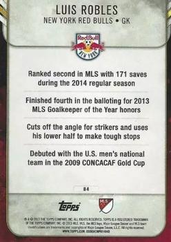 2015 Topps Apex MLS - Gold #84 Luis Robles Back