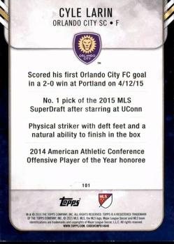 2015 Topps Apex MLS - Gold #101 Cyle Larin Back