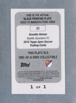 2015 Topps Apex MLS - Printing Plates Black #33 Osvaldo Alonso Back