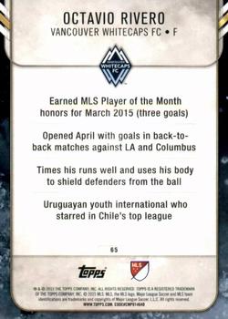2015 Topps Apex MLS - Red #65 Octavio Rivero Back