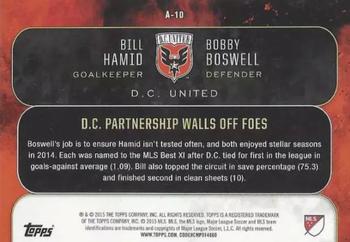 2015 Topps Apex MLS - Alliances Gold #A-10 Bobby Boswell / Bill Hamid Back