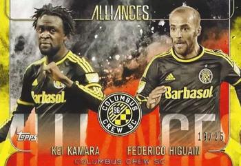 2015 Topps Apex MLS - Alliances Orange #A-9 Kei Kamara / Federico Higuain Front