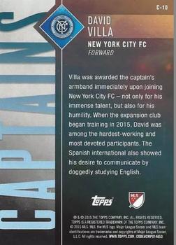 2015 Topps Apex MLS - Captains Gold #C-10 David Villa Back