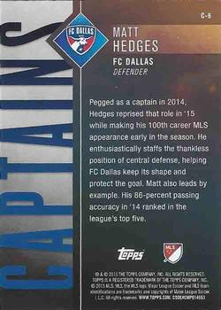 2015 Topps Apex MLS - Captains Green #C-6 Matt Hedges Back