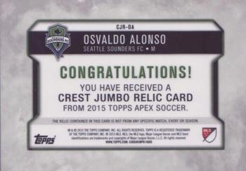2015 Topps Apex MLS - Crest Jumbo Relics #CJR-OA Osvaldo Alonso Back