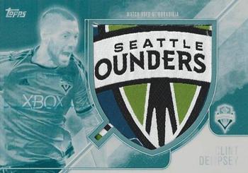 2015 Topps Apex MLS - Crest Jumbo Relics Printing Plates Cyan #CJR-CD Clint Dempsey Front