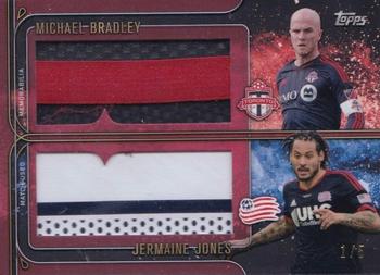 2015 Topps Apex MLS - Dual Relics Red #DR-BJ Michael Bradley / Jermaine Jones Front