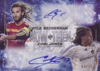 2015 Topps Apex MLS - Now and Then Dual Autographs #NTA-BJ Cobi Jones / Kyle Beckerman Front