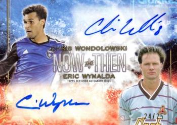 2015 Topps Apex MLS - Now and Then Dual Autographs #NTA-WW Chris Wondolowski / Eric Wynalda Front