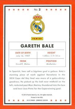 2015 Donruss - Black Panini Logo #2 Gareth Bale Back