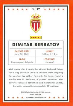 2015 Donruss - Bronze Press Proof #17 Dimitar Berbatov Back