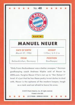 2015 Donruss - Bronze Press Proof #40 Manuel Neuer Back