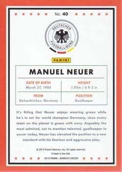 2015 Donruss - Bronze Press Proof #40 Manuel Neuer Back