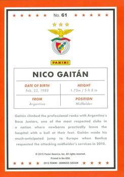 2015 Donruss - Gold Panini Logo #61 Nico Gaitan Back