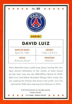 2015 Donruss - Green Soccer Ball #55 David Luiz Back