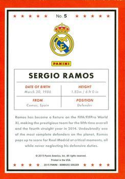 2015 Donruss - Red Soccer Ball #5 Sergio Ramos Back