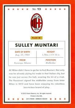 2015 Donruss - Red Soccer Ball #13 Sulley Muntari Back