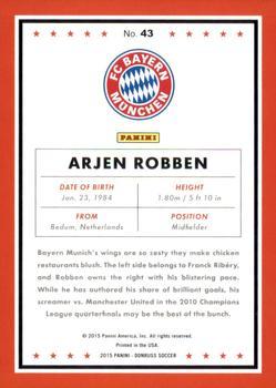 2015 Donruss - Red Soccer Ball #43 Arjen Robben Back