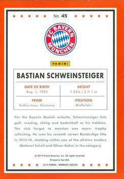 2015 Donruss - Red Soccer Ball #45 Bastian Schweinsteiger Back