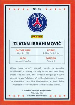 2015 Donruss - Red Soccer Ball #52 Zlatan Ibrahimovic Back