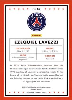 2015 Donruss - Silver Press Proof #58 Ezequiel Lavezzi Back