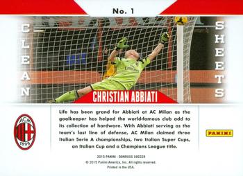 2015 Donruss - Clean Sheets #1 Christian Abbiati Back