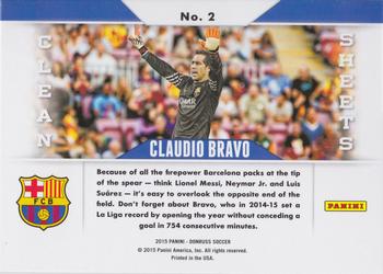 2015 Donruss - Clean Sheets #2 Claudio Bravo Back