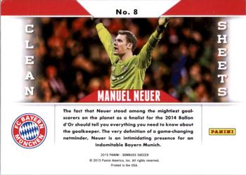 2015 Donruss - Clean Sheets Bronze Press Proof #8 Manuel Neuer Back
