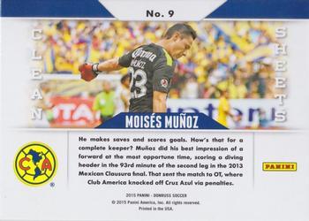 2015 Donruss - Clean Sheets Gold Panini Logo #9 Moises Munoz Back
