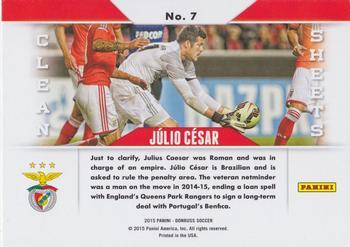 2015 Donruss - Clean Sheets Green Soccer Ball #7 Julio Cesar Back