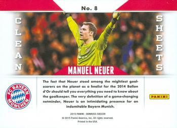 2015 Donruss - Clean Sheets Green Soccer Ball #8 Manuel Neuer Back