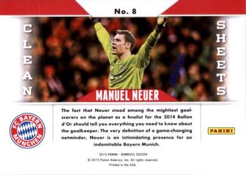 2015 Donruss - Clean Sheets Silver Press Proof #8 Manuel Neuer Back