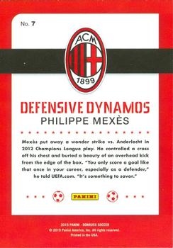 2015 Donruss - Defensive Dynamos #7 Philippe Mexes Back