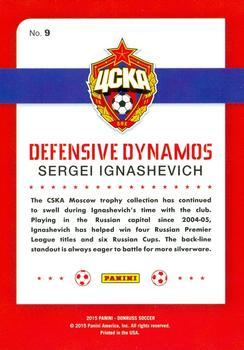 2015 Donruss - Defensive Dynamos Black Panini Logo #9 Sergei Ignashevich Back
