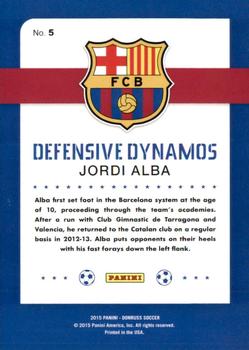 2015 Donruss - Defensive Dynamos Bronze Press Proof #5 Jordi Alba Back