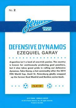 2015 Donruss - Defensive Dynamos Gold Panini Logo #2 Ezequiel Garay Back