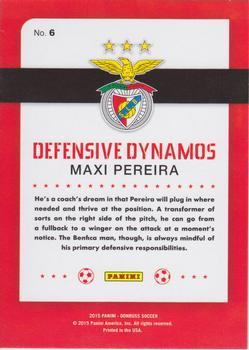 2015 Donruss - Defensive Dynamos Gold Panini Logo #6 Maxi Pereira Back