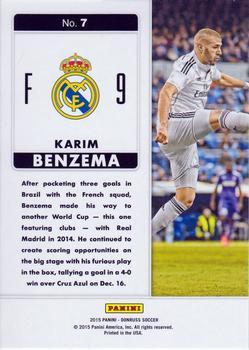 2015 Donruss - Fantastic Finishers Black Panini Logo #7 Karim Benzema Back