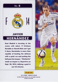2015 Donruss - Fantastic Finishers Gold Panini Logo #6 Javier Hernandez Back