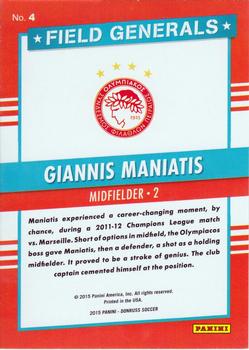 2015 Donruss - Field Generals #4 Giannis Maniatis Back