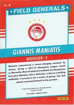 2015 Donruss - Field Generals Black Panini Logo #4 Giannis Maniatis Back