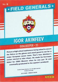 2015 Donruss - Field Generals Red Soccer Ball #5 Igor Akinfeev Back