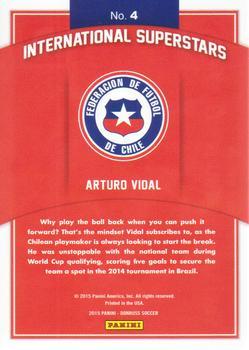 2015 Donruss - International Superstars Black Panini Logo #4 Arturo Vidal Back