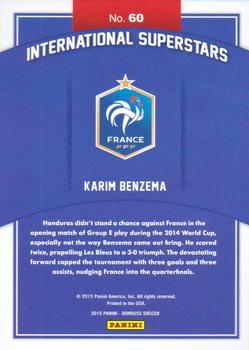 2015 Donruss - International Superstars Black Panini Logo #60 Karim Benzema Back