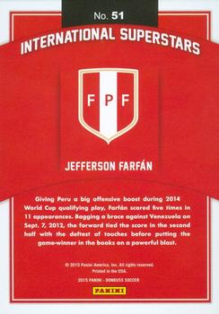 2015 Donruss - International Superstars Bronze Press Proof #51 Jefferson Farfan Back
