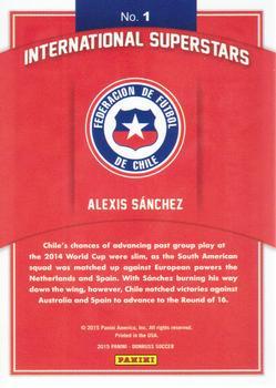 2015 Donruss - International Superstars Gold Panini Logo #1 Alexis Sanchez Back